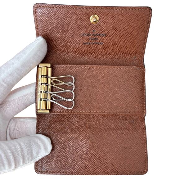 Authentic LOUIS VUITTON Monogram 4 Key Case Snap Brown RA2140 - Picture 6 of 16